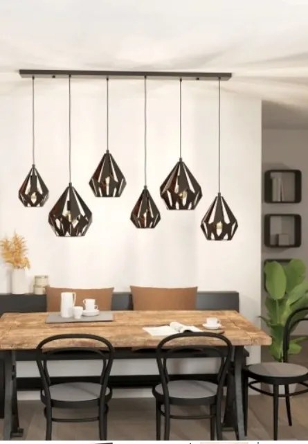 Eglo Carlton 1 43846 függőlámpa 6x40W/E27 IP20 G