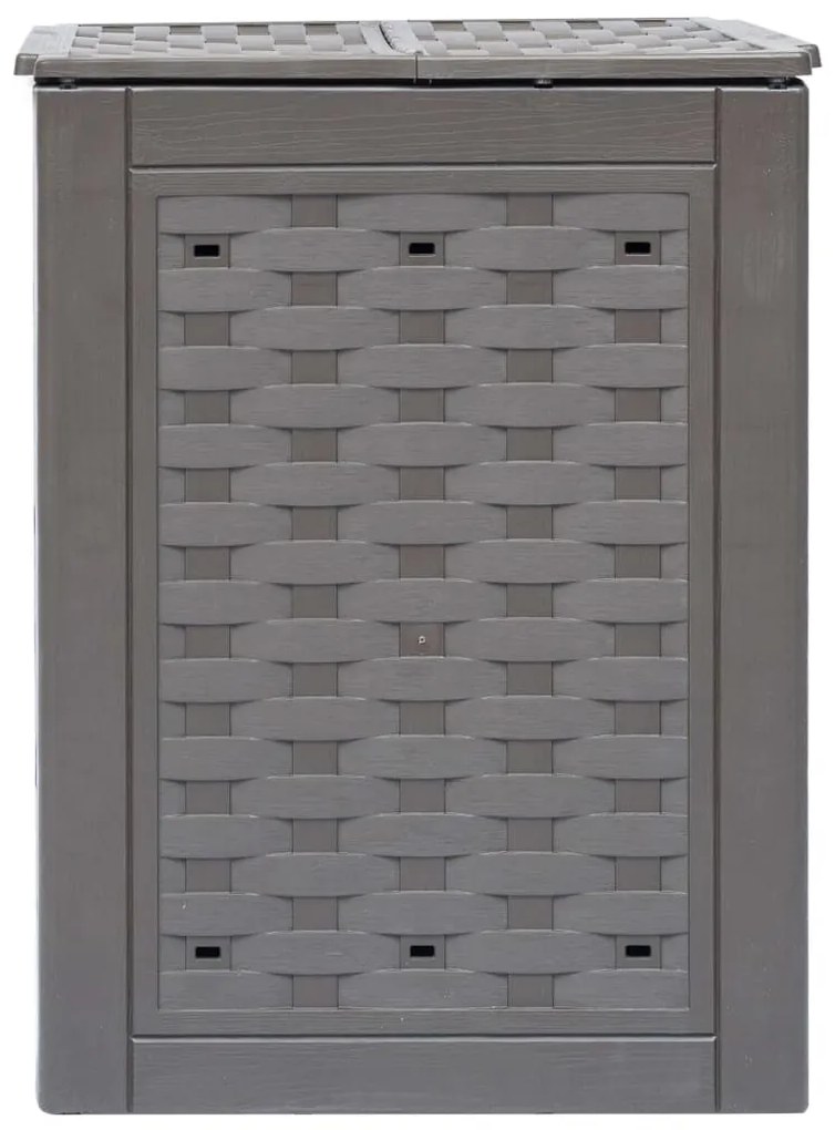 Barna műanyag rattan kerti komposztáló 60 x 60 x 83 cm 300 L