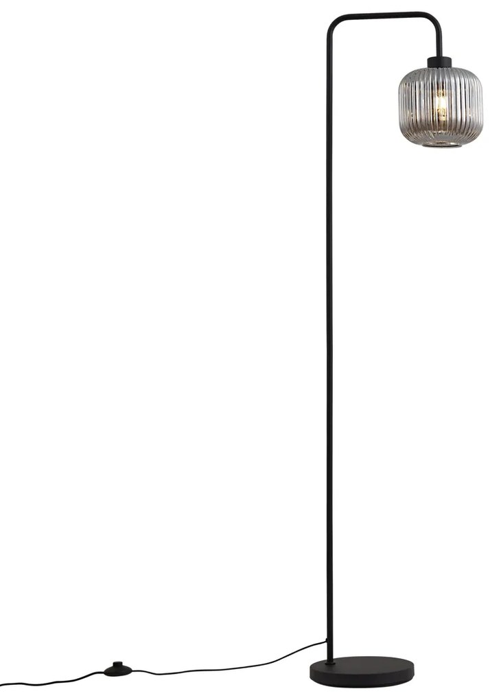 Design állólámpa fekete füstüveggel - Ana