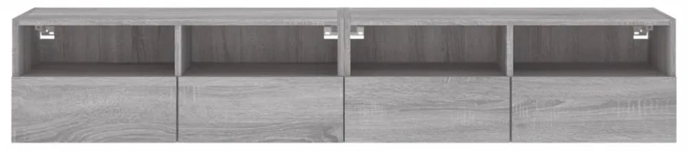 2 db szürke sonoma szerelt fa fali TV-szekrény 80 x 30 x 30 cm