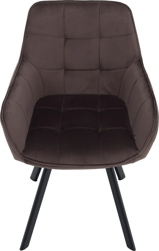 Design fotel, szürkésbarna Velvet/fekete, PETIN