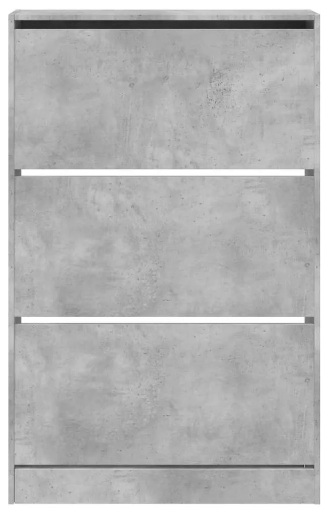 betonszürke szerelt fa cipősszekrény 80 x 21 x 125,5 cm