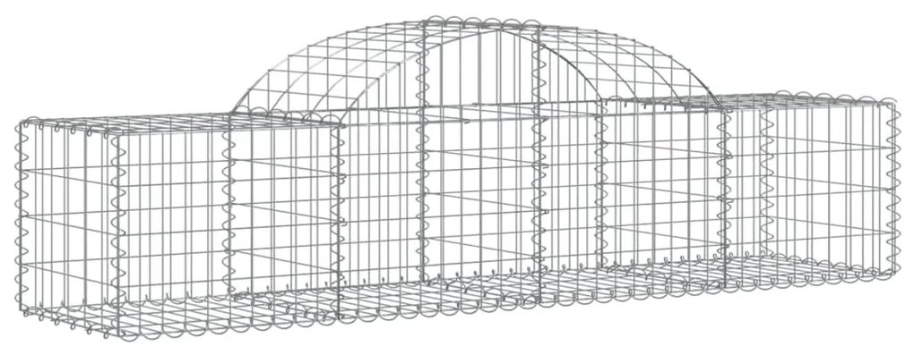 vidaXL 30 db íves horganyzott vas gabion kosár 200x50x40/60 cm