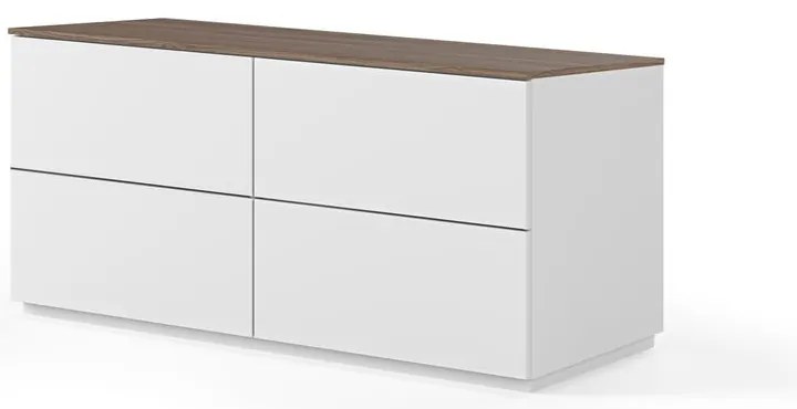 Fehér komód diófa dekoros fiókokkal és fedlappal, 120 x 54 cm Join - TemaHome