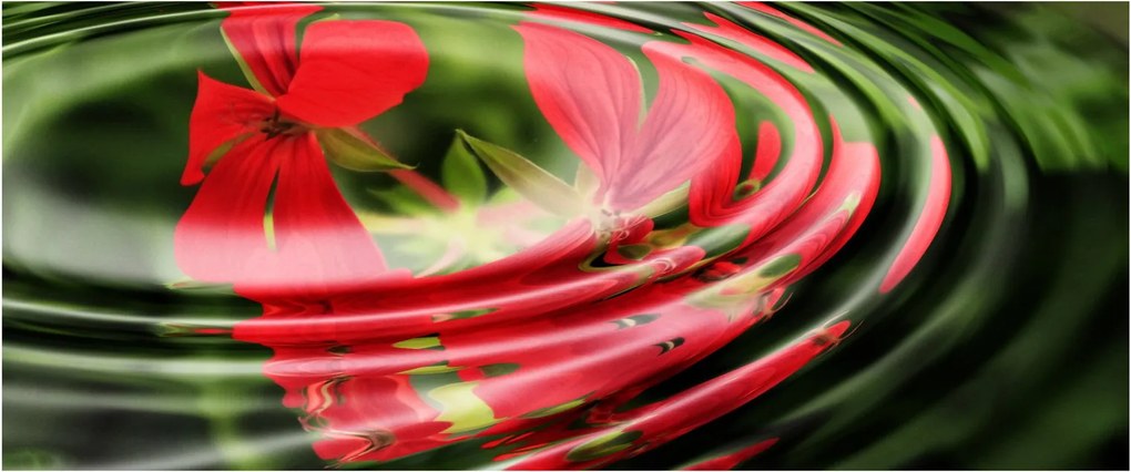 Absztrakt kép - virágok hullámokban (120x50 cm)