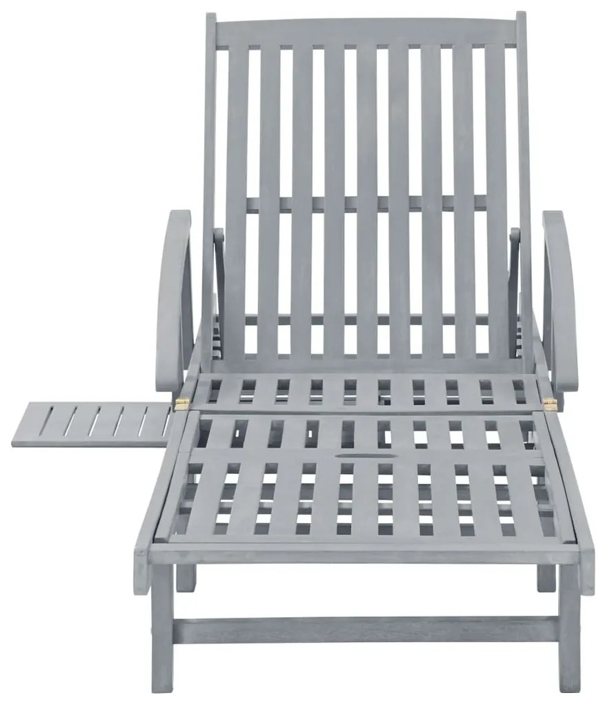 Tömör akácfa kerti napozóágy párnával