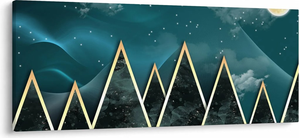 Kép - telihold az arany hegyek felett (120x50 cm)