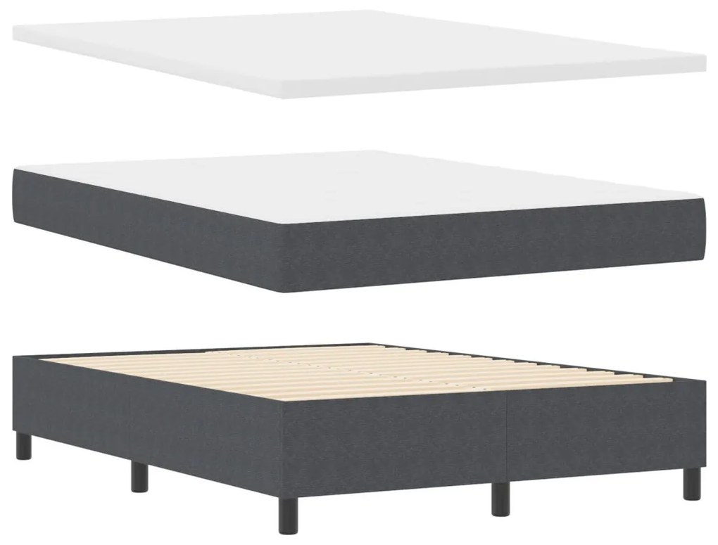Box Spring Ágy Matraccal Sötét Szürke 160x200 cm Kordbársony Anyag
