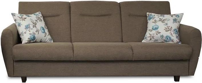 Háromszemélyes kanapé, nyitható, barna Savana|minta, MILO