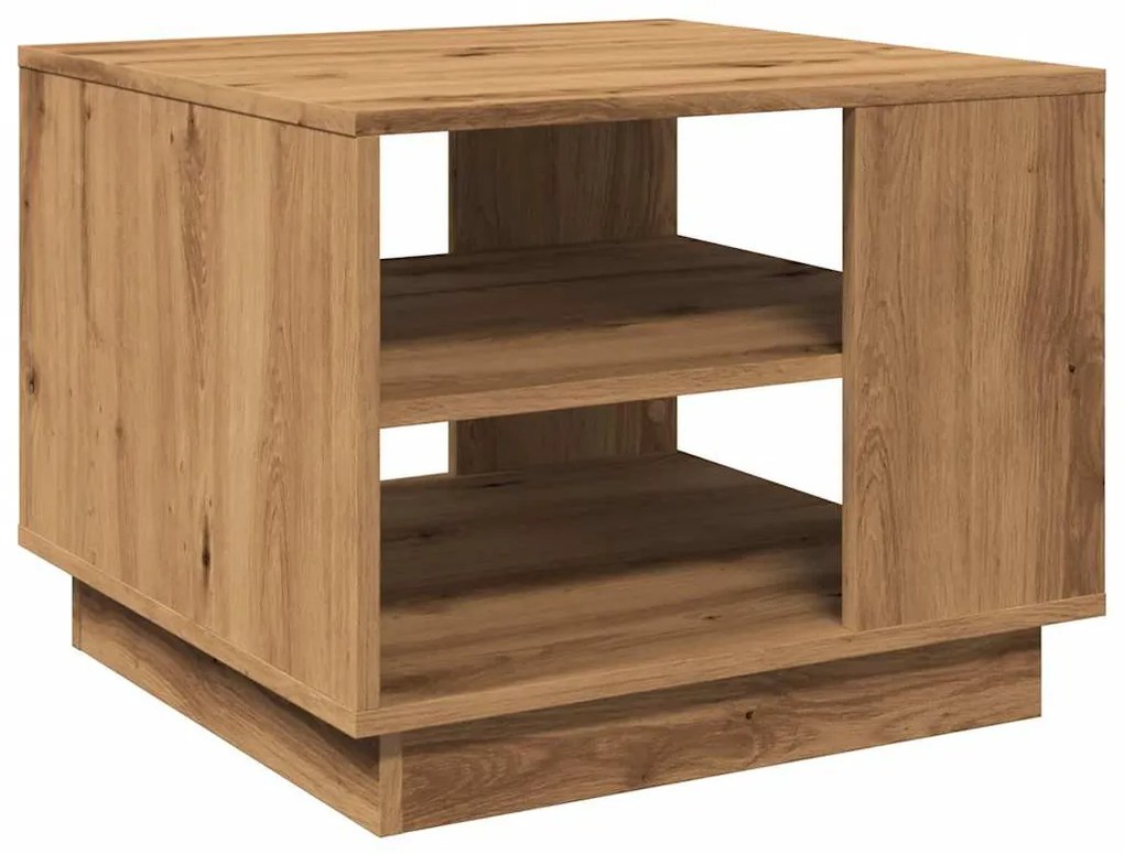 vidaXL kézműves tölgy színű szerelt fa dohányzóasztal 55 x 55 x 42 cm