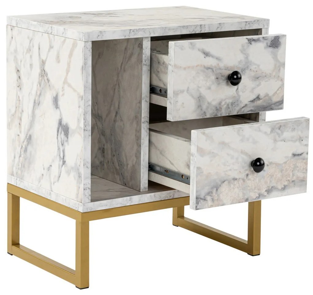 Éjjelis szekrény Glimmer Fressia Marble Gold
