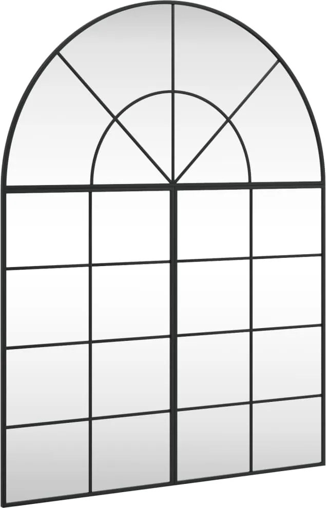 vidaXL fekete ívelt vas fali tükör 100x130 cm