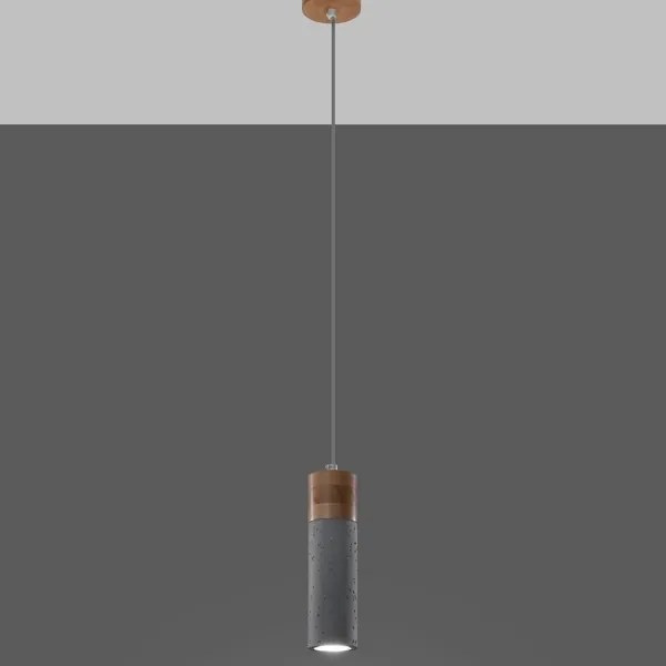 Sollux SL.0965 - Csillár zsinóron ZANE 1xGU10/40W/230V beton/fa