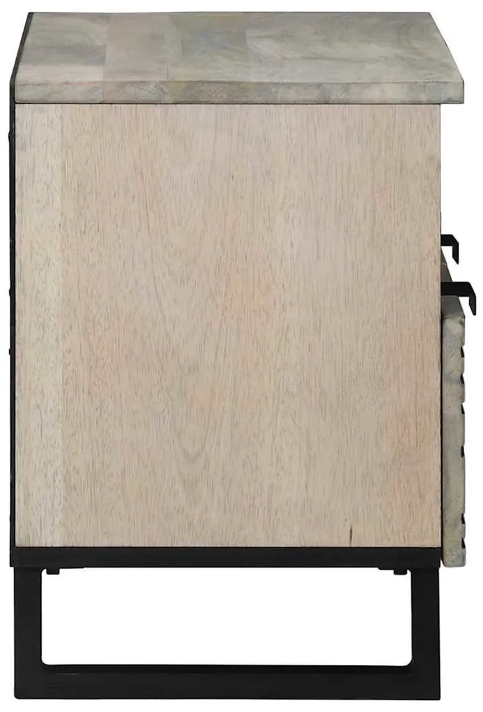 TV Szekrény fiókkal Fehér 70 x 33 x 46 cm tömör mangófa