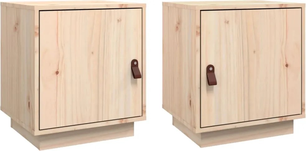 vidaXL 2 db tömör fenyőfa éjjeliszekrény 40 x 34 x 45 cm