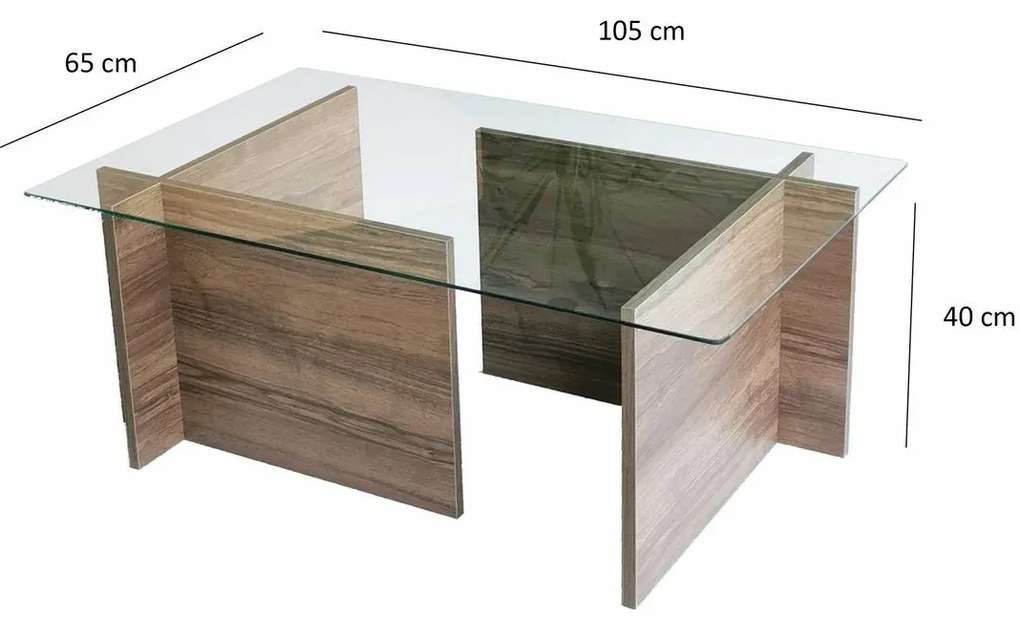 New Escape Walnut dohányzóasztal