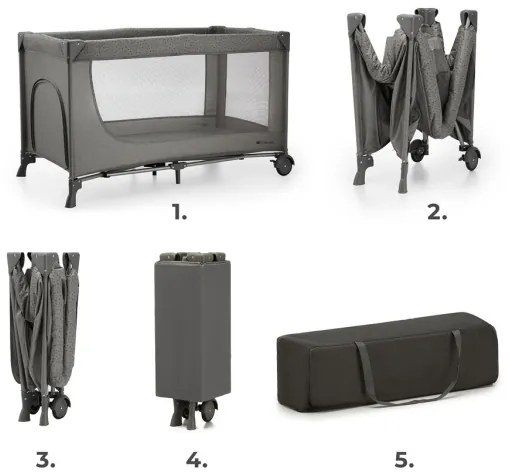 KINDERKRAFT - Utazó kiságy JOY 2 szürke