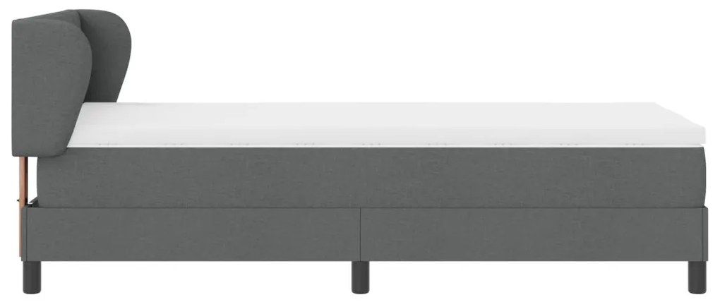 Boxspring Ágy Mattal Sötétszürke 90x190 cm Szövet