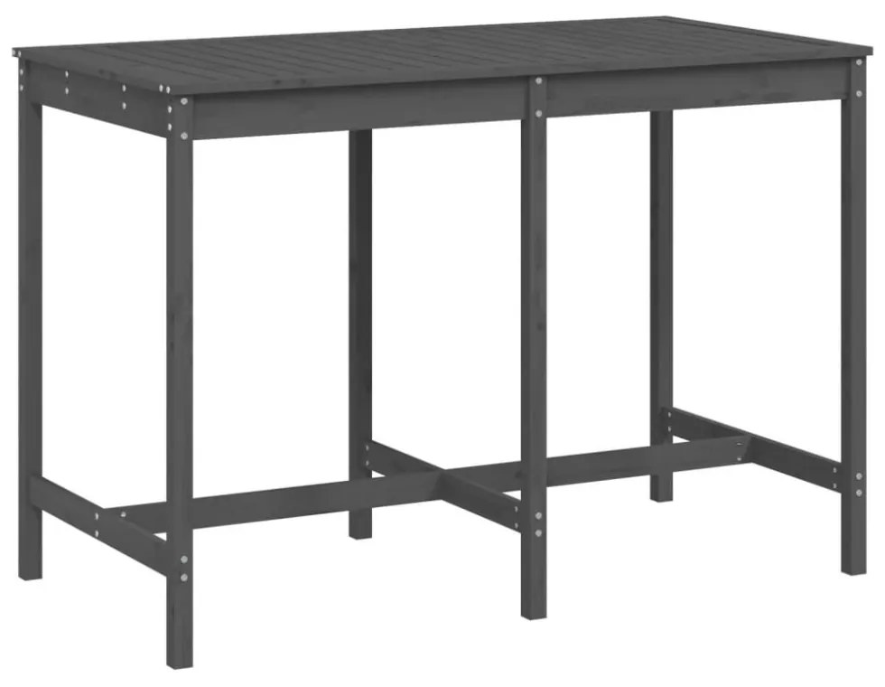 szürke tömör fenyőfa kerti asztal 159,5x82,5x110 cm