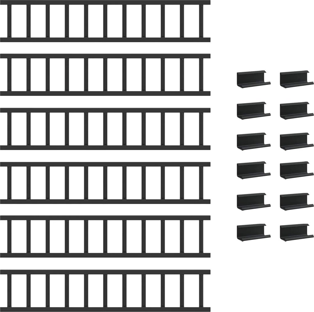 vidaXL Tető havazásvédő Fekete 600 x 2,5 x 20 cm Acél