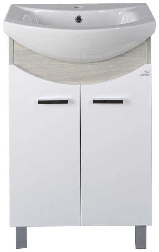 TMP ZX 55 - SONOMA - álló fürdőszobabútor - Sanovit ZENON - 6055 porcelán mosdóval - 55 x 44 cm