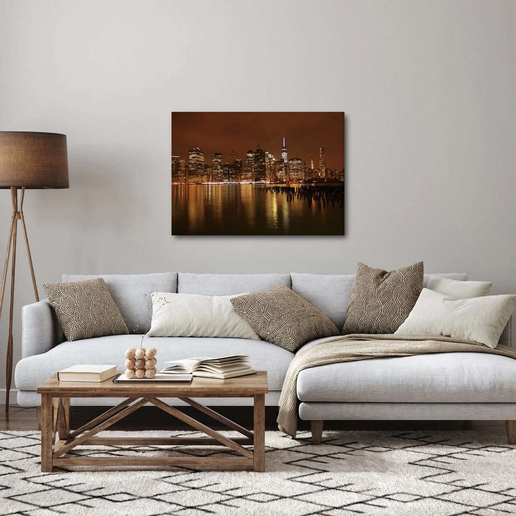 Éjszakai város képe (70x50 cm)