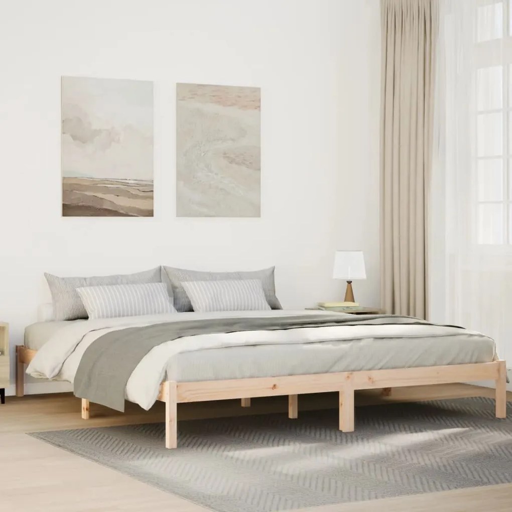 tömör fenyőfa extra hosszú ágykeret matrac nélkül 200 x 220 cm