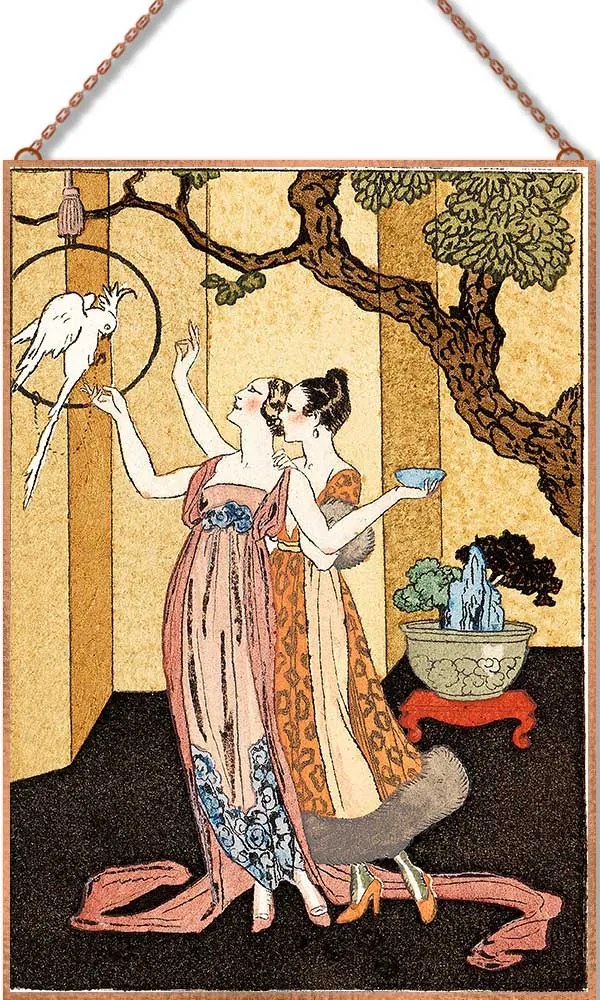 George Barbier - La guirlande des mois üvegkép, falikép