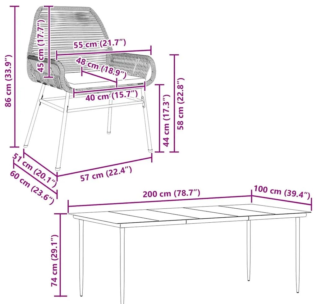 9 részes szürke polyrattan üveg kerti étkezőgarnitúra párnával