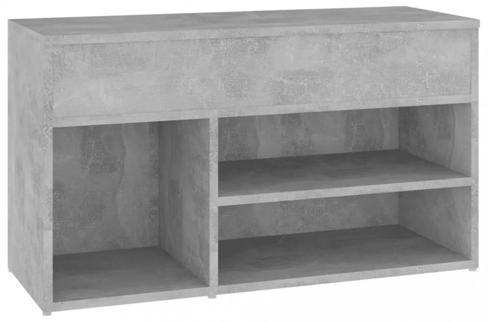 betonszürke szerelt fa cipőtároló pad 80 x 30 x 45 cm