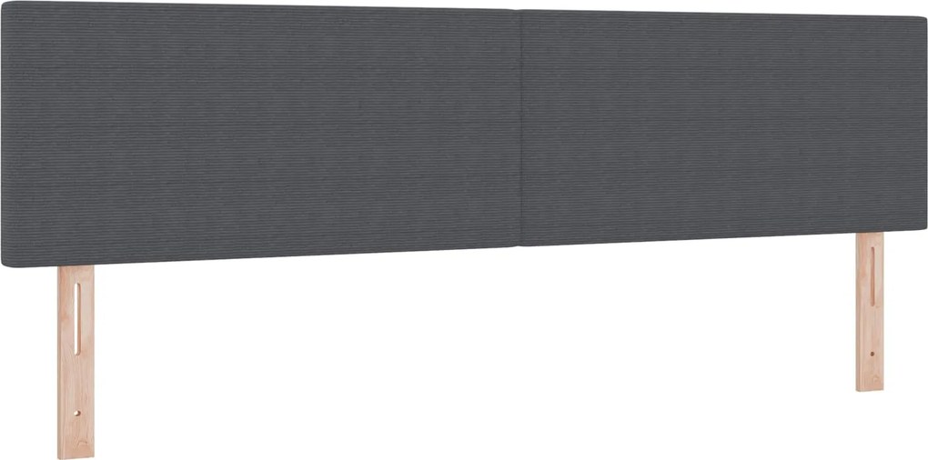 vidaXL LED ágytámla LED -es lámpákkal Sötétszürke 180 cm Poliészter