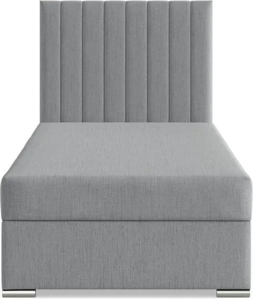 Agen egyszemélyes ágy, szövet, ágyneműtartóval, szürke