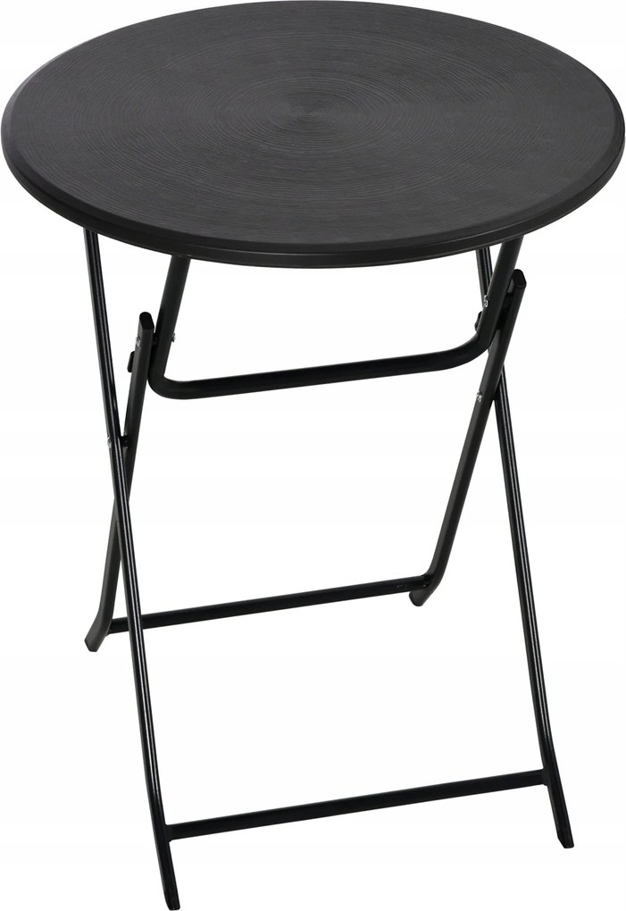 Kerti asztal, kerek, összecsukható, 2 személyes, sötétszürke, 60x60x73cm