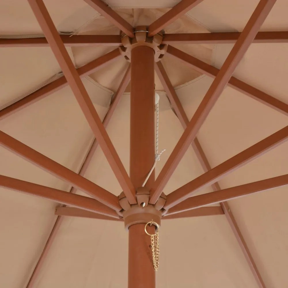 tópszínű kültéri napernyő farúddal 300 cm