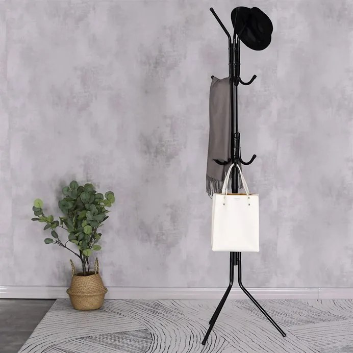 Állófogas Fekete Színben. Magasság: 170,5 cm. Teherbírás 6 kg.