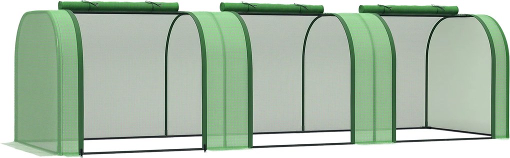 Outsunny Üvegház Ajtóval, Télálló Acélvázú Üvegház, Üvegház Balkonra, Kertbe, Paradicsomház 295x100x80cm, Paradicsom Üvegház Paradicsomok, Zöldségek,