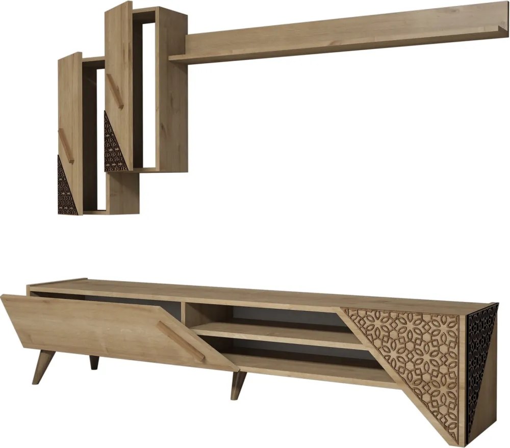 Beril TV-állvány, tölgy, 180 cm – TR845HCT3004