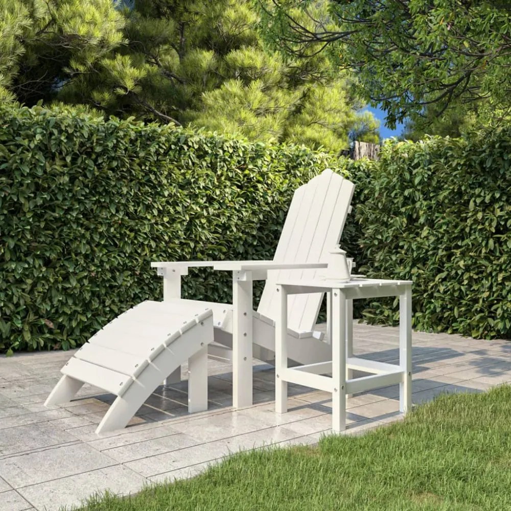 fehér HDPE kerti adirondack asztal 38 x 38 x 46 cm