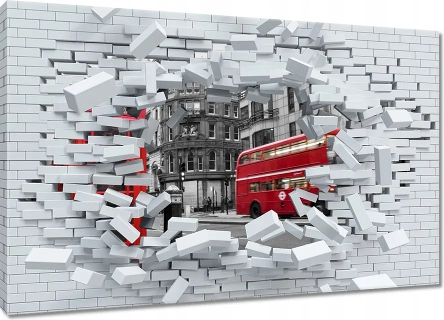 Vászonkép 90x60 London Fülke Busz