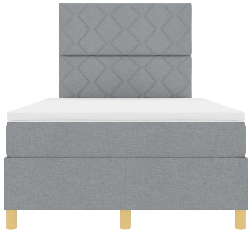 Box Spring Ágy Matrac Világosszürke 120x200 cm Szövet