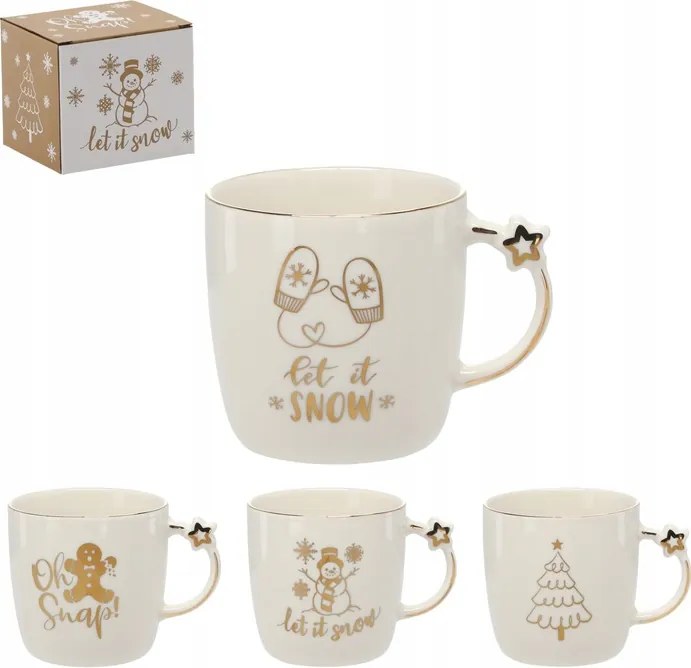 Porcelán Bögre Karácsonyi 360 ML Vegyes Minták Ajándékba