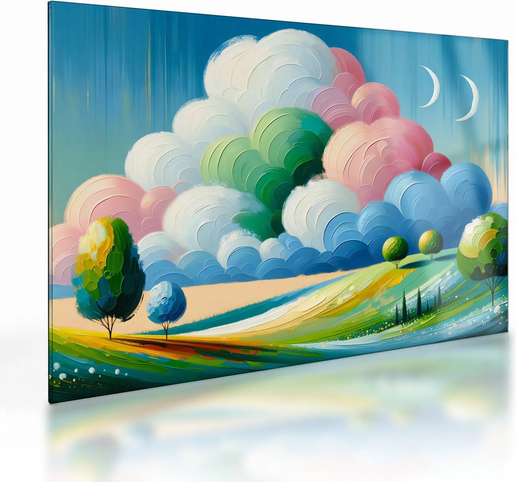 Üveg kép - Tájkép felhővel (70x50 cm)