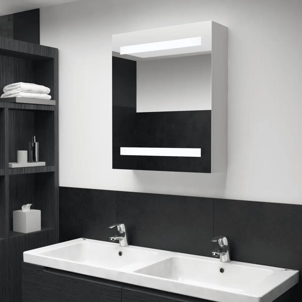 vidaXL tükrös fürdőszobaszekrény LED világítással 50 x 14 x 60 cm