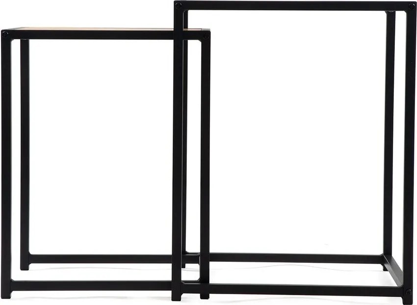 Tárolóasztal szett tölgyfa dekorral 2 db-os 38x38 cm Noah – Bonami Essentials