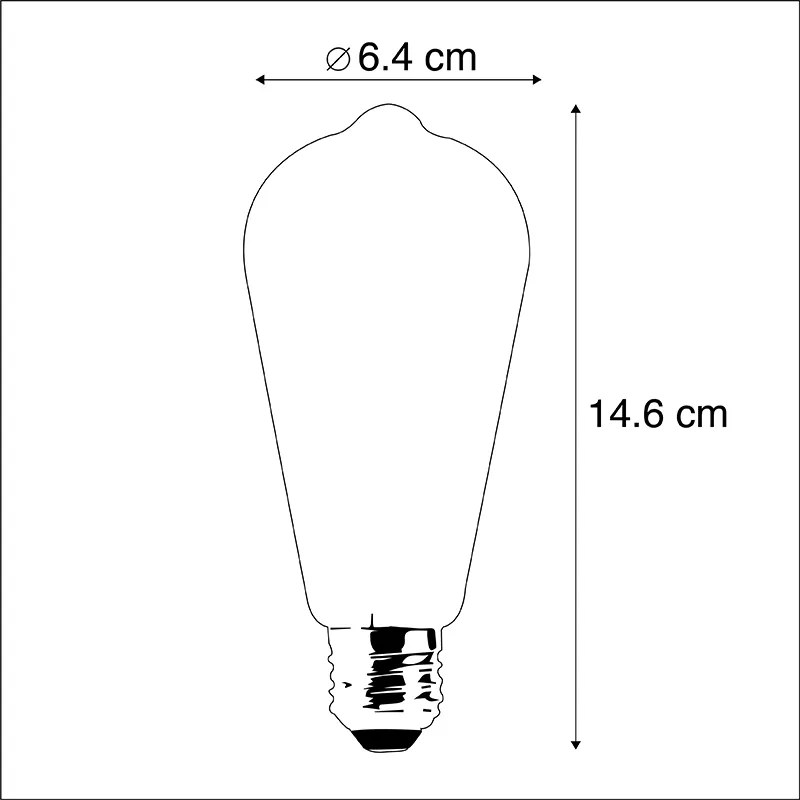 5 db-os készlet E27 LED izzók, tompítható meleg aranyra 8W 806lm 2000-2700K