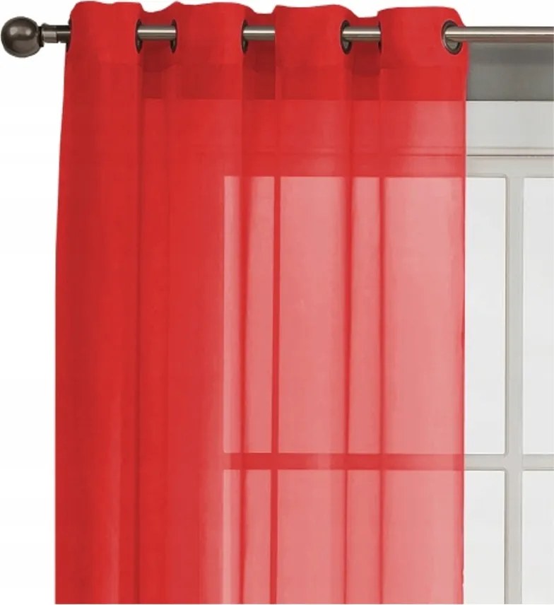 Függöny Fátyol átvezető függöny 145x250 piros