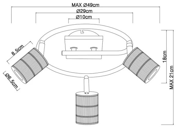 Globo 54033-3 - Spotlámpa JOSELLA 3xE27/60W/230V