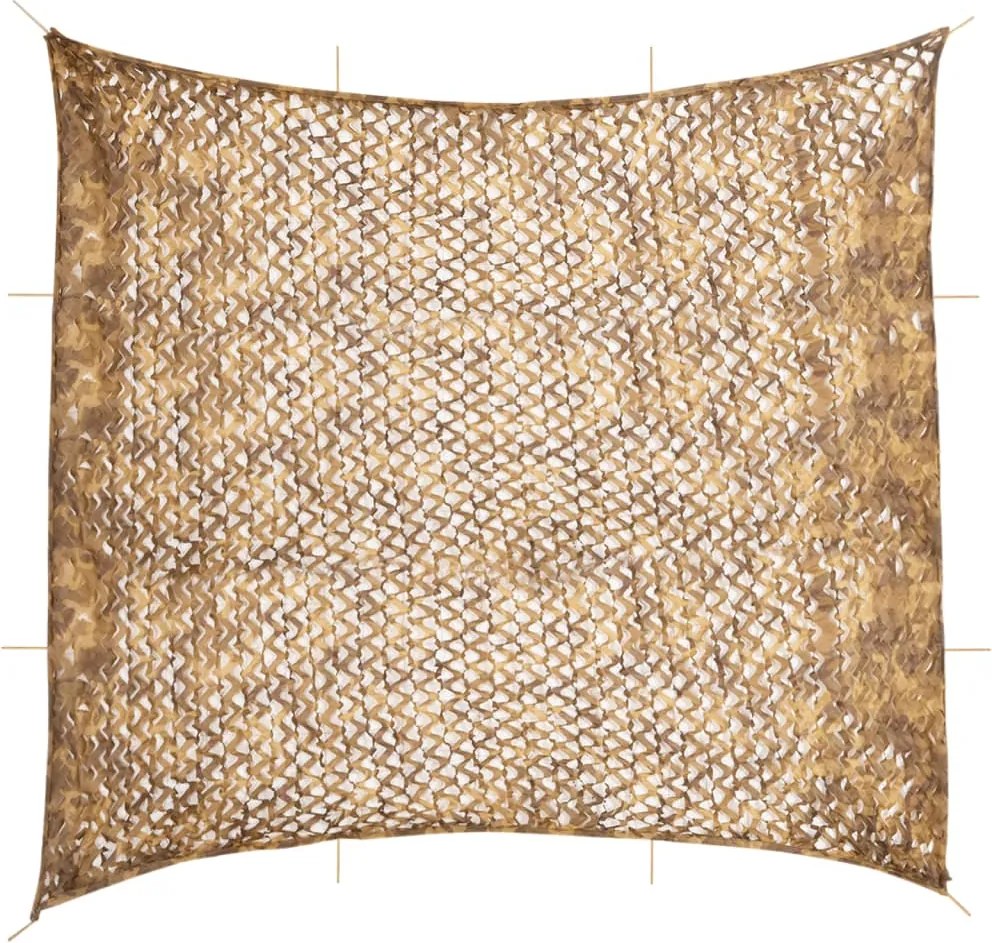 vidaXL homokszínű kamuflázsháló tárolózsákkal 614x581 cm
