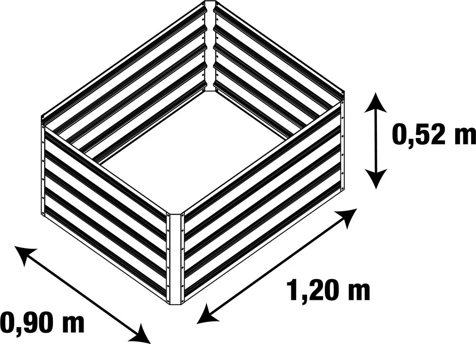 Emelt virágágyás G21 Daisy 120 x 90 x 52 cm, fém,zöld