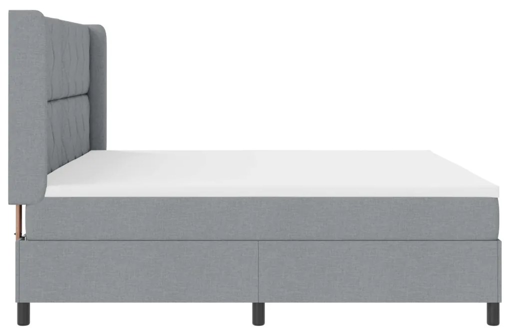 Boxspring Ágy Matraccal & LED Fény Szürke 200x200 cm Szövet